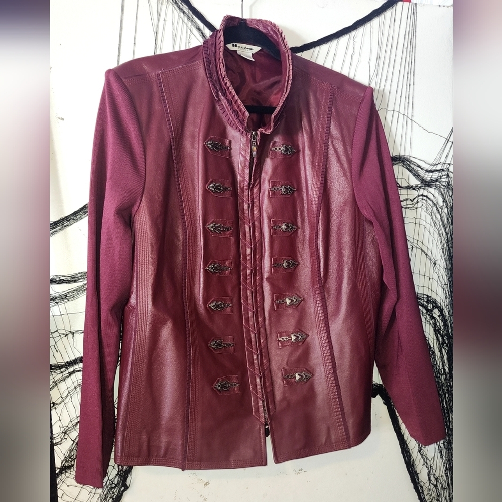 ✨️Chic Burgundy Leather Blazer Jacket✨️